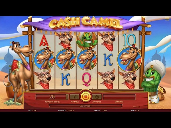Cash Camel slots game - chú lạc đà thân thiện và cây xương rồng hữu