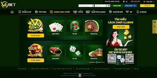 Nhà cái V9Bet: Sòng bạc casino trực tuyến hấp dẫn