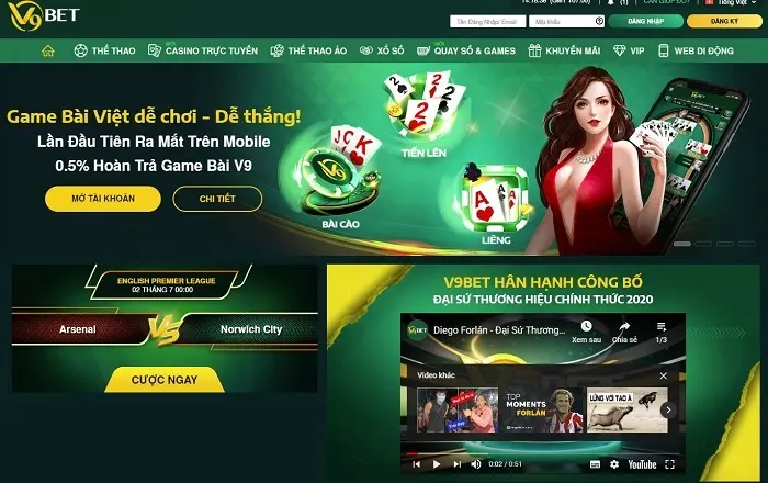 Nhà cái V9Bet: Sòng bạc casino trực tuyến hấp dẫn